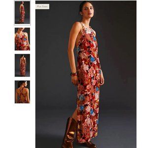 Anthropologie Halter Velvet Maxi Dress, Size XL, NWT